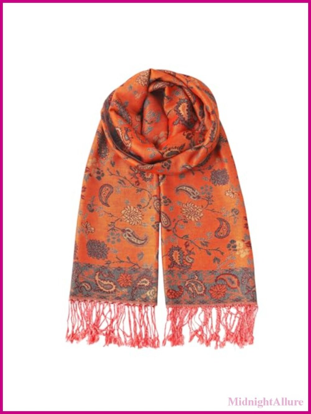 Pashmina Feel Reversible Wrap Scarf Shawl Fringe Unisex Festival